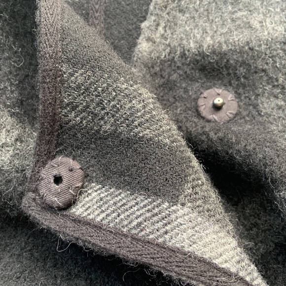 Plaid Wool/Mohair/Alpaca Poncho - Picture 8 of 9